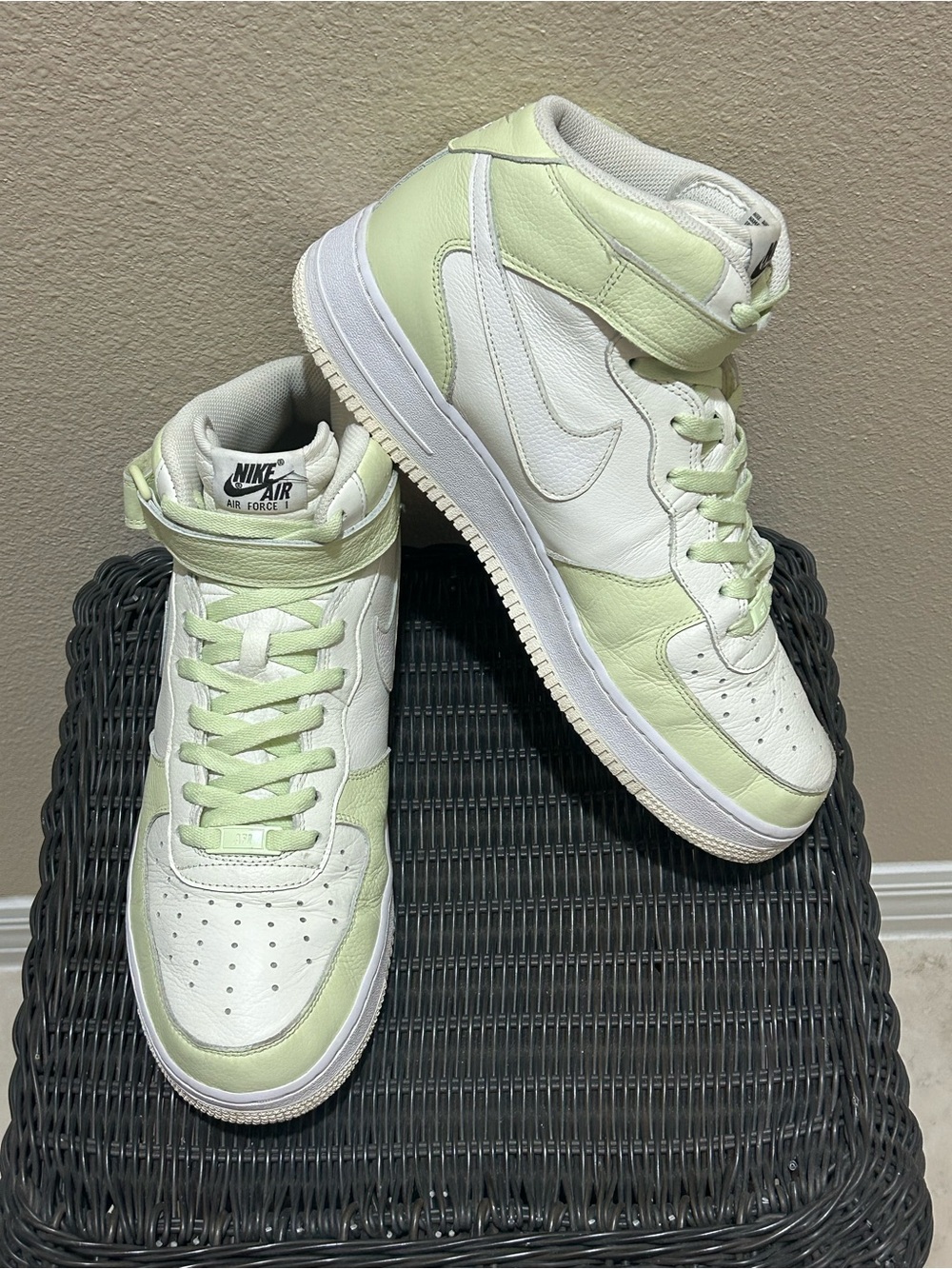 Size 11.5 Nike By You Air Force 1 Mid Lime Green White DN4163-991